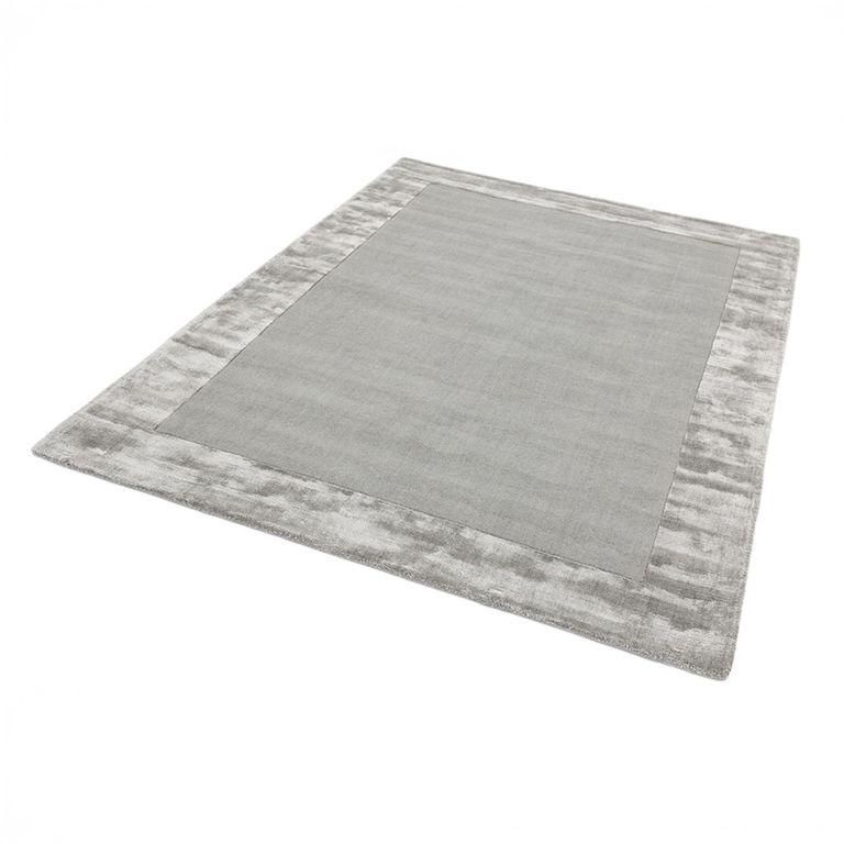 Contemporary Plain Ascot Rug - Silver - Sizes Available