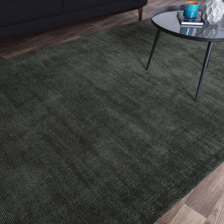 Contemporary Plain Aston Rug - Green - Sizes Available