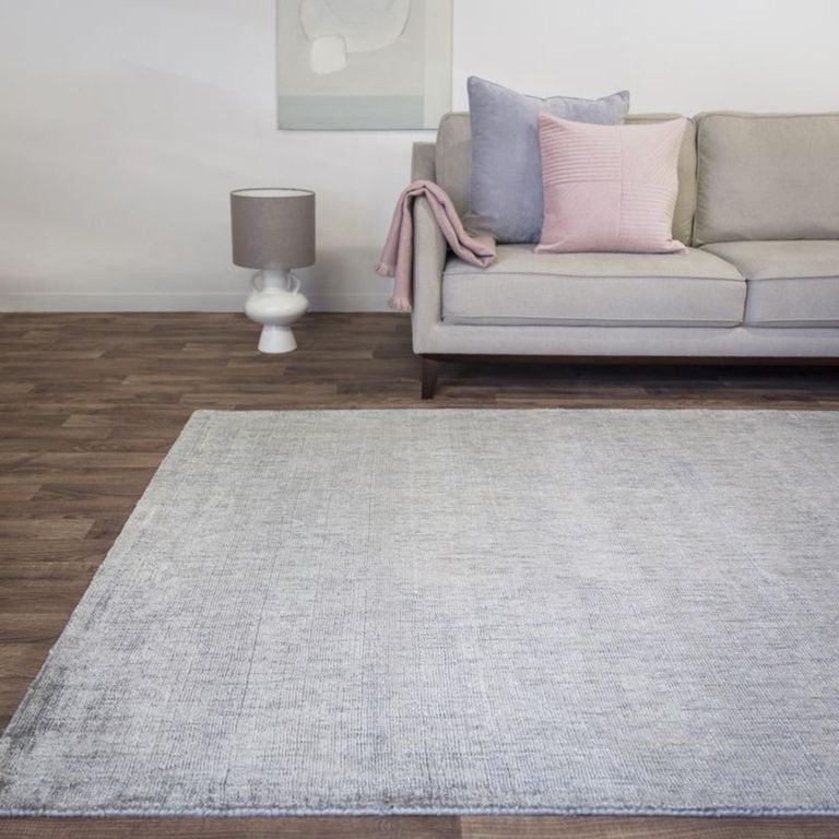 Contemporary Plain Aston Rug - Silver - Sizes Available