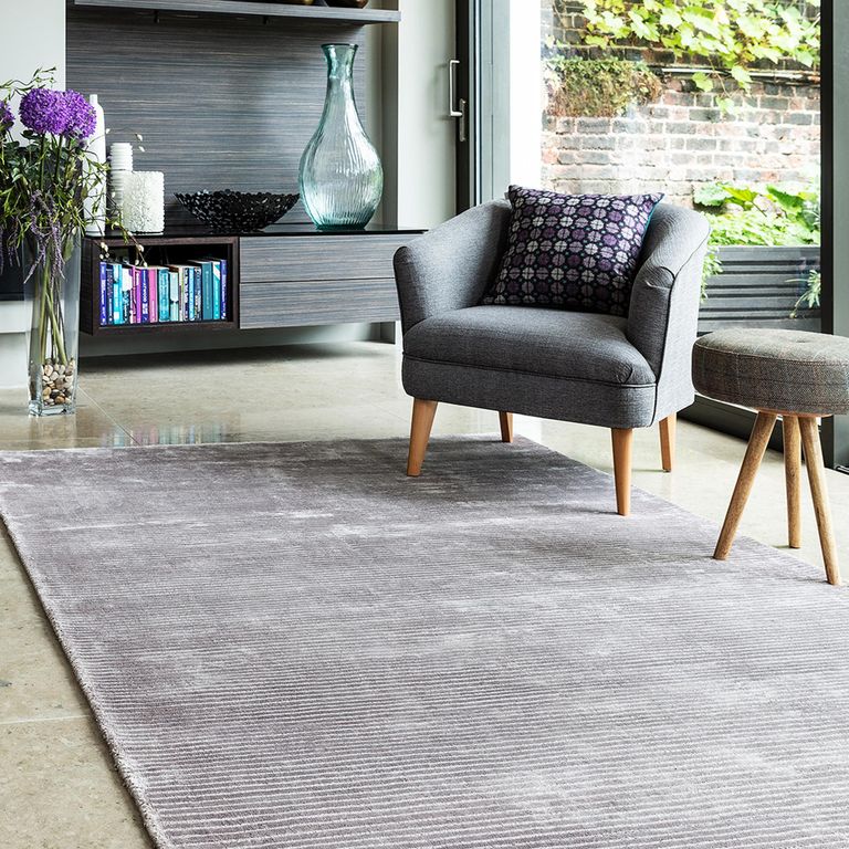 Contemporary Plain Bellagio Rug - Silver - Sizes Available