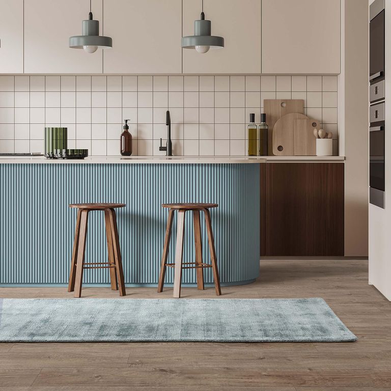 Contemporary Plain Blade Rug - Airforce Blue - Sizes Available