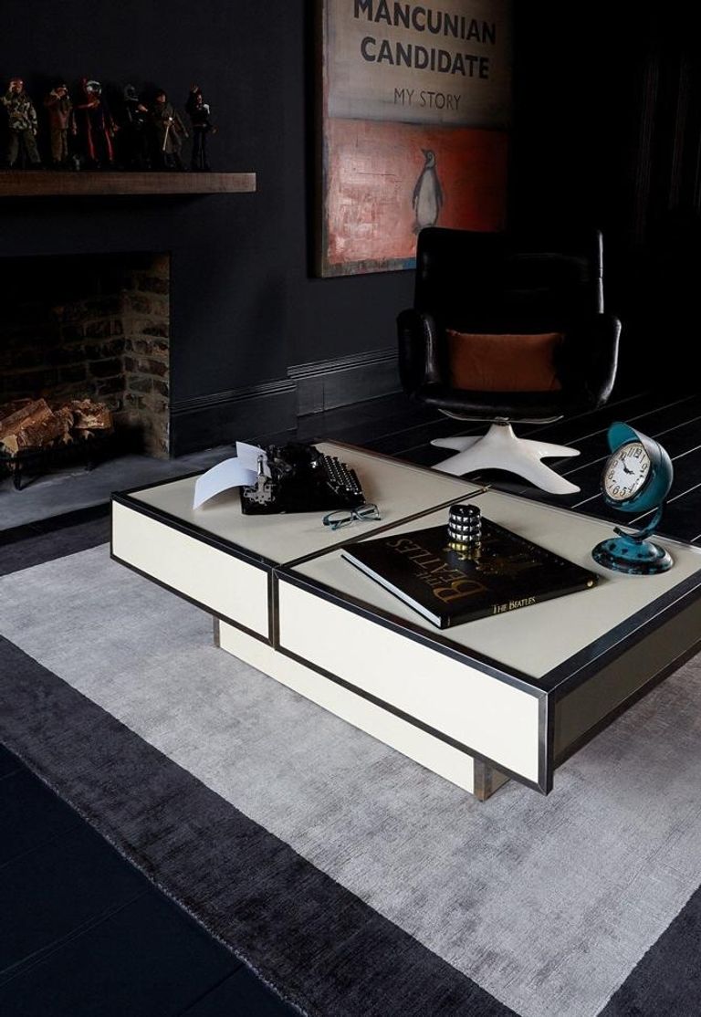 Contemporary Plain Blade Rug - Border 04 - Charcoal Silver - Sizes Available