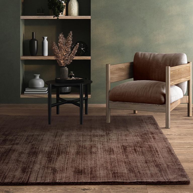 Contemporary Plain Blade Rug - Chocolate - Sizes Available