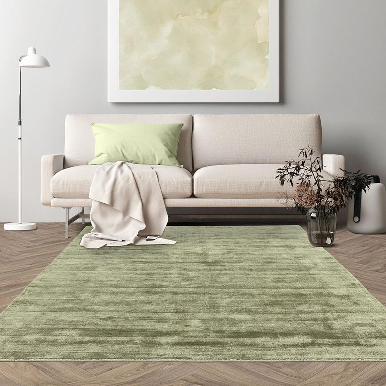 Contemporary Plain Blade Rug - Sage - Sizes Available