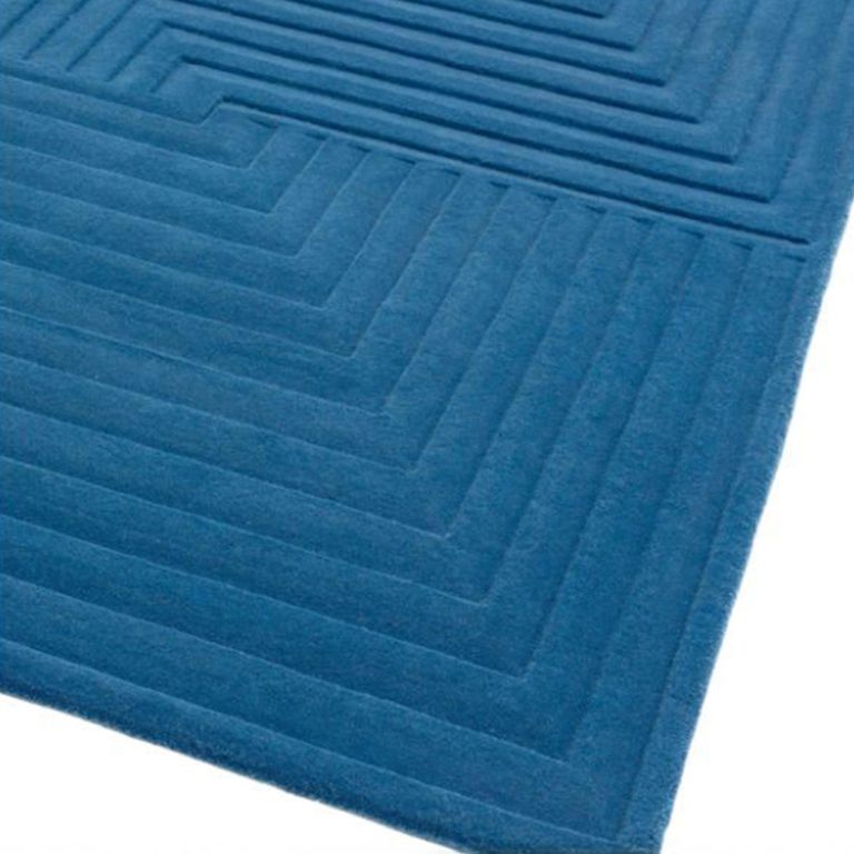 Contemporary Plain Form Rug - Blue - Sizes Available
