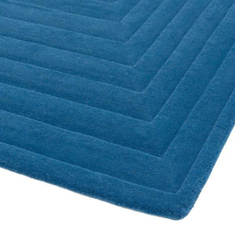 Contemporary Plain Form Rug - Blue - Sizes Available
