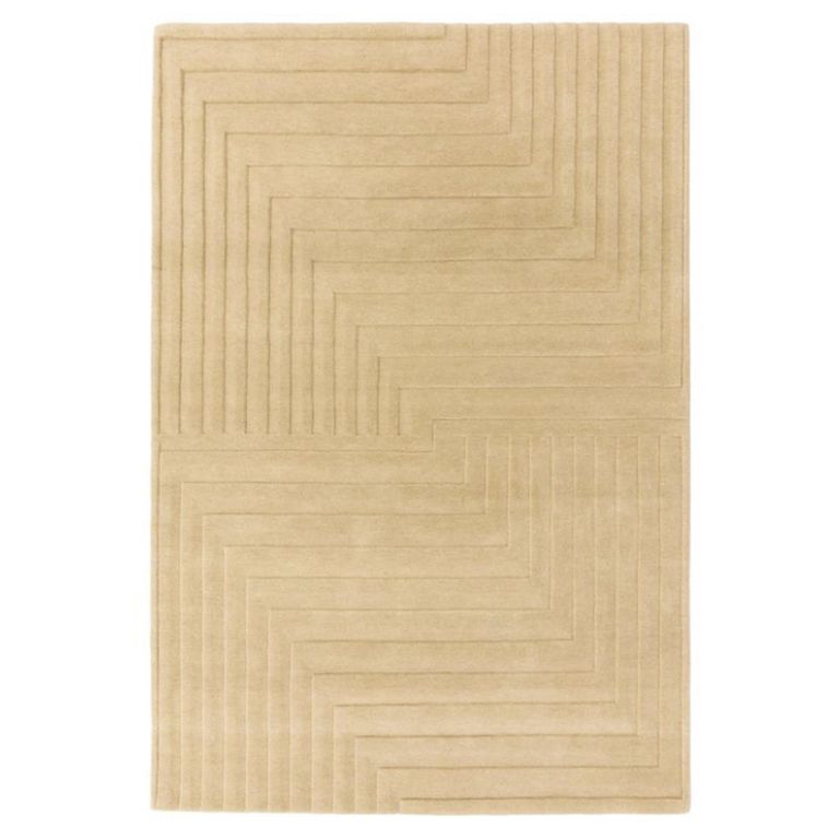 Contemporary Plain Form Geometric Rug - Natural - 200cm x 290cm