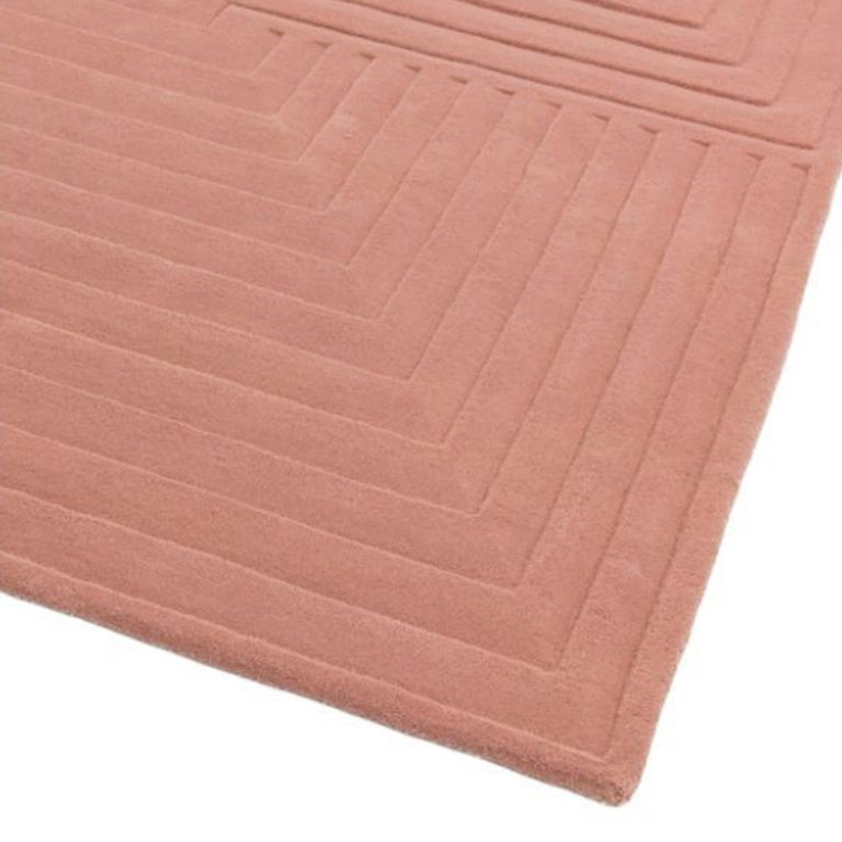 Contemporary Plain Form Geometric Rug - Pink - Sizes Available