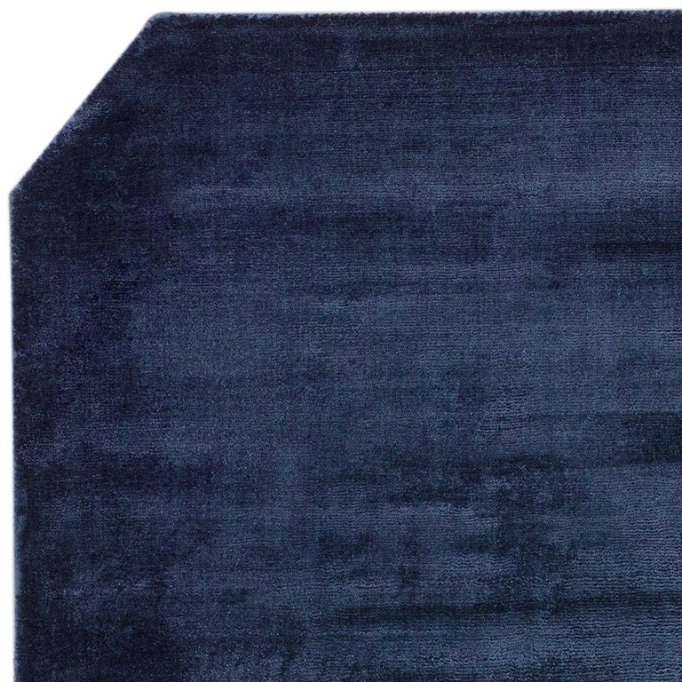 Contemporary Plain Gleam Rug - Navy - Sizes Available