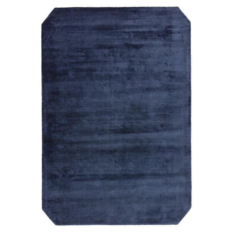 Contemporary Plain Gleam Rug - Navy - Sizes Available