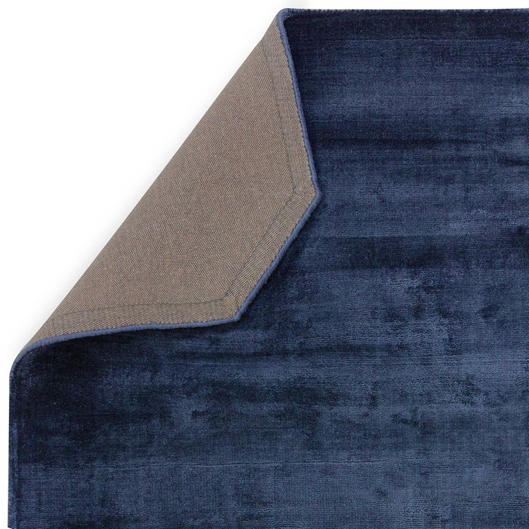 Contemporary Plain Gleam Rug - Navy - Sizes Available