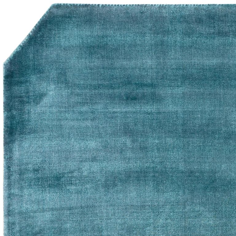 Contemporary Plain Gleam Rug - Teal - 160cm x 230cm