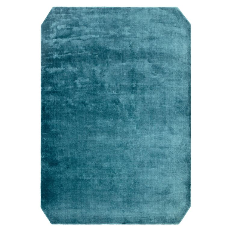 Contemporary Plain Gleam Rug - Teal - 160cm x 230cm