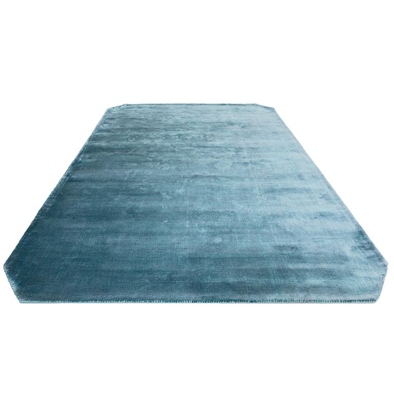 Contemporary Plain Gleam Rug - Teal - 160cm x 230cm