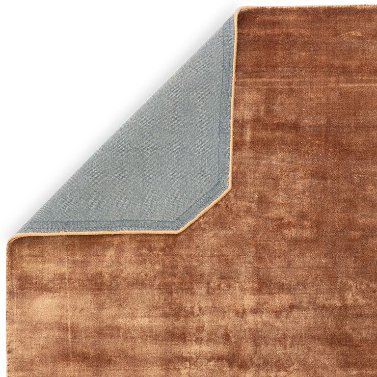Contemporary Plain Gleam Rug - Terracotta - Sizes Available