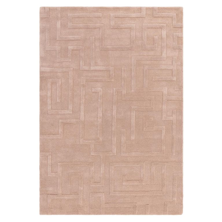 Contemporary Plain Maze Rug - Blush - Sizes Available