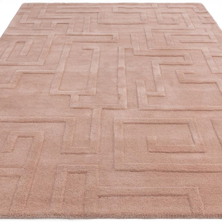 Contemporary Plain Maze Rug - Blush - Sizes Available