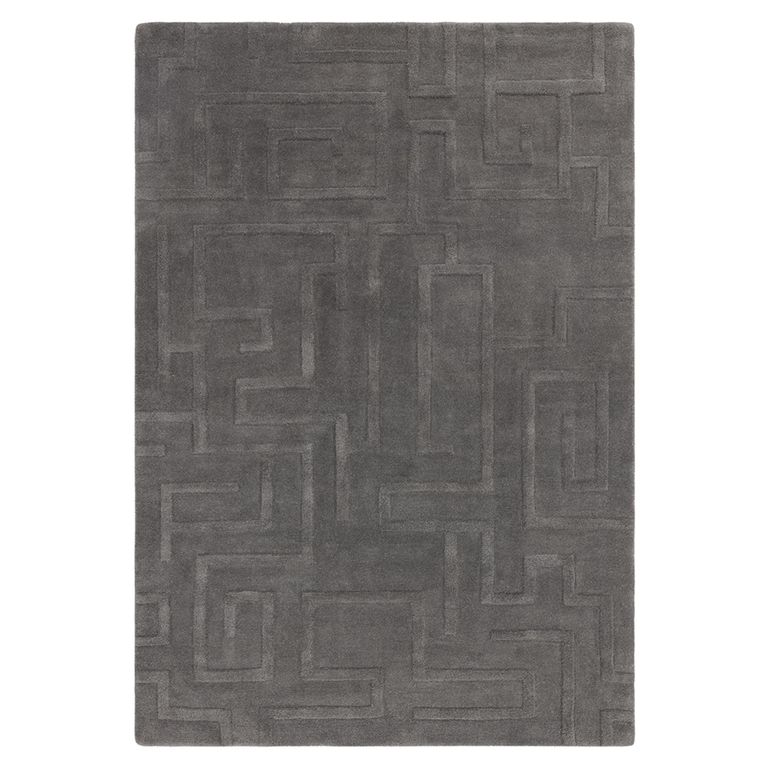 Contemporary Plain Maze Rug - Charcoal - Sizes Available