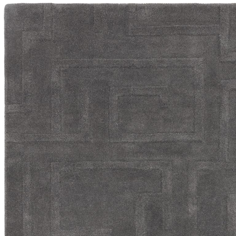 Contemporary Plain Maze Rug - Charcoal - Sizes Available