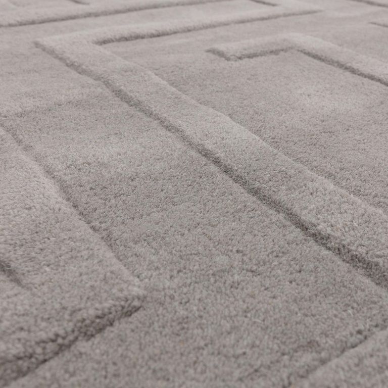 Contemporary Plain Maze Rug - Silver - Sizes Available