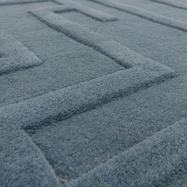 Contemporary Plain Maze Rug - Teal - Sizes Available