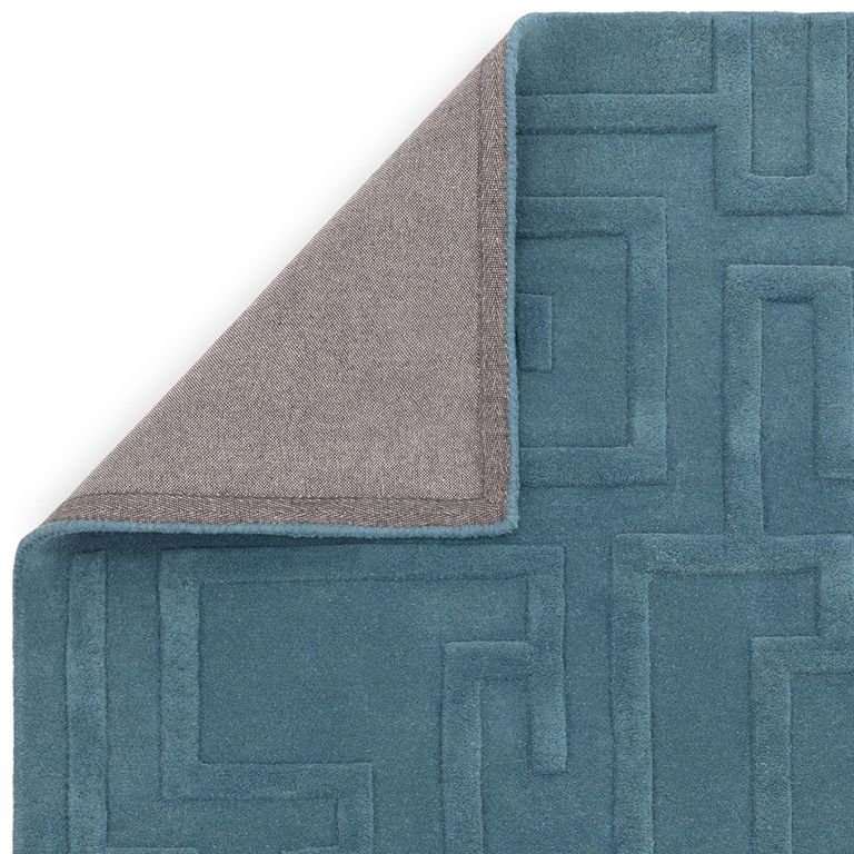 Contemporary Plain Maze Rug - Teal - Sizes Available