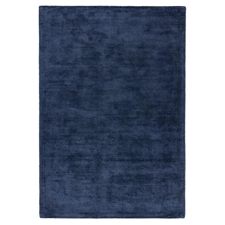 Contemporary Plain Reko Rug - Navy - Sizes Available