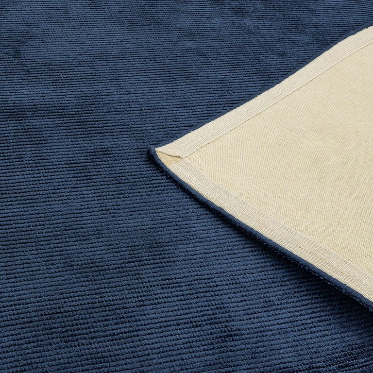 Contemporary Plain Reko Rug - Navy - Sizes Available