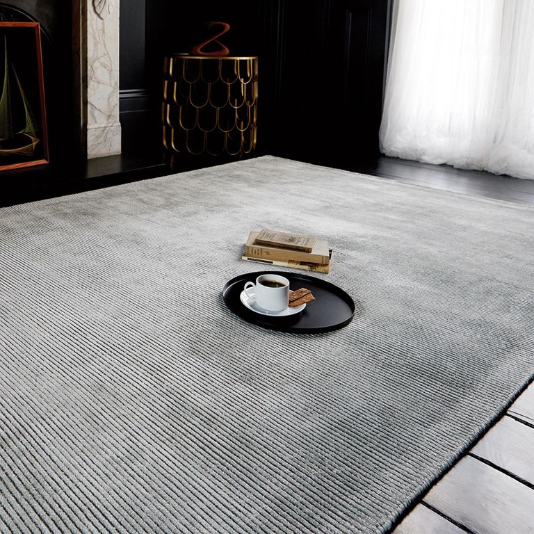 Contemporary Plain Reko Rug - Silver - Sizes Available