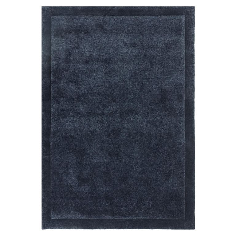 Contemporary Plain Rise Rug - Navy - Sizes Available