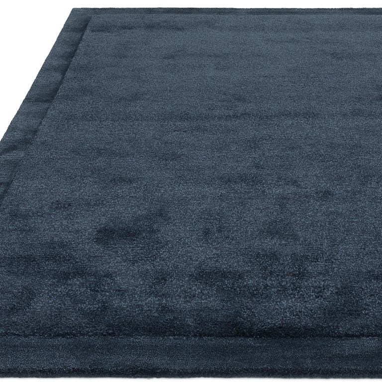 Contemporary Plain Rise Rug - Navy - Sizes Available