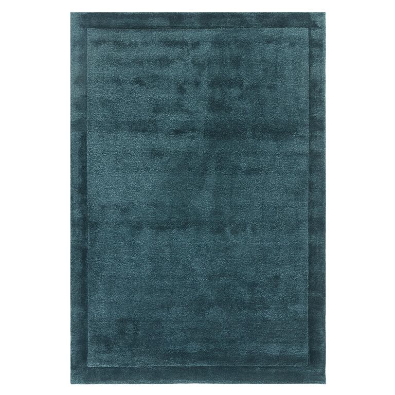 Contemporary Plain Rise Rug - Teal - Sizes Available