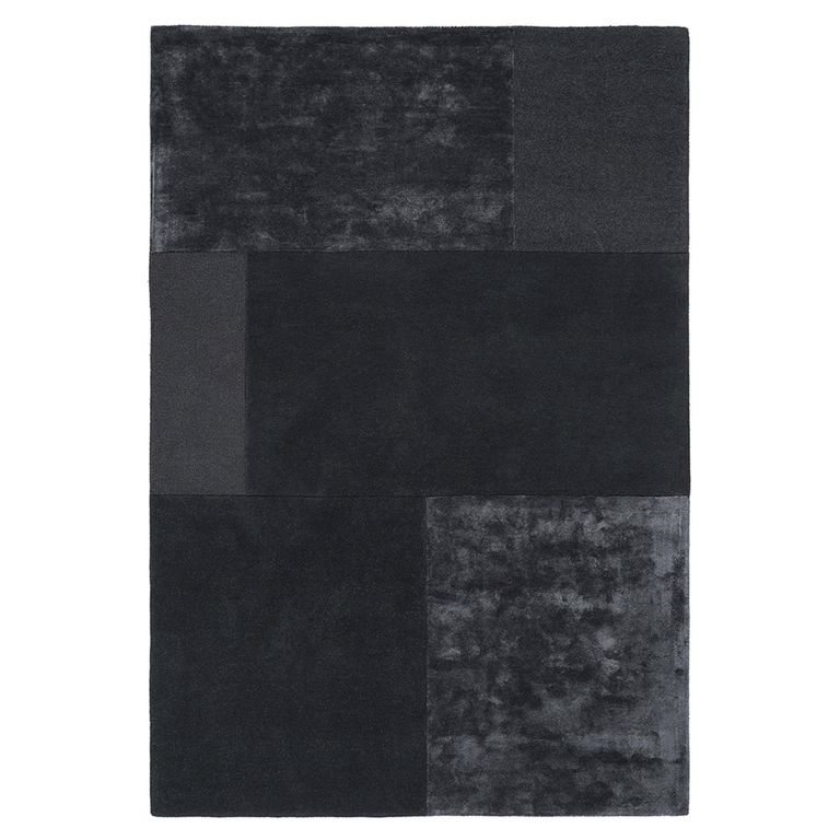 Contemporary Plain Tate Tonal Textures Rug - Charcoal - Sizes Available