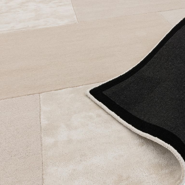 Contemporary Plain Tate Tonal Textures Rug - Ivory - Sizes Available