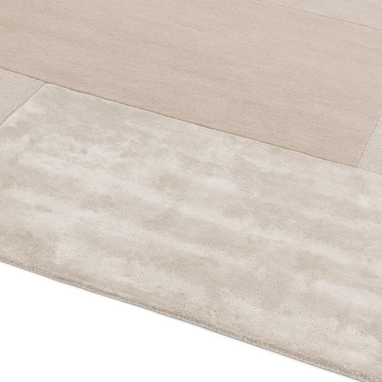 Contemporary Plain Tate Tonal Textures Rug - Ivory - Sizes Available
