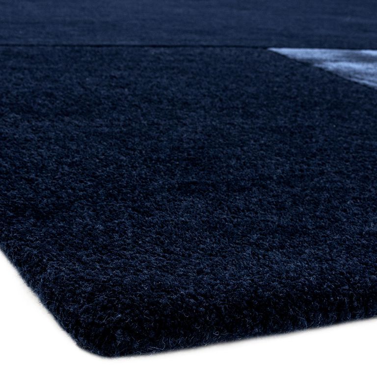 Contemporary Plain Tate Tonal Textures Rug - Navy - Sizes Available