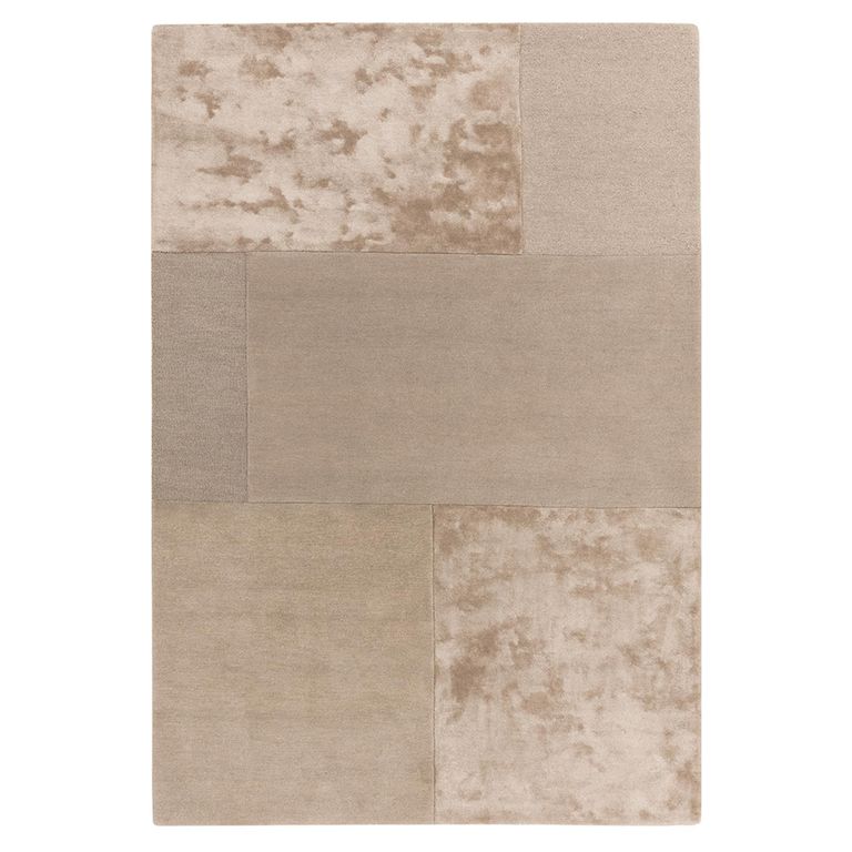 Contemporary Plain Tate Tonal Textures Rug - Sand - Sizes Available