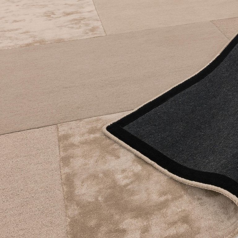 Contemporary Plain Tate Tonal Textures Rug - Sand - Sizes Available