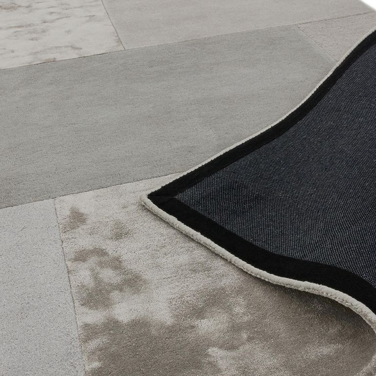 Contemporary Plain Tate Tonal Textures Rug - Silver - Sizes Available