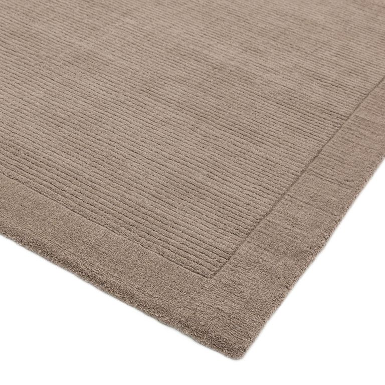 Contemporary Plain York Rug - Taupe - Sizes Available