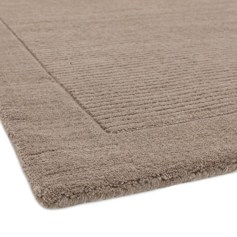 Contemporary Plain York Rug - Taupe - Sizes Available
