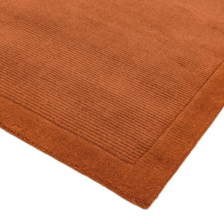 Contemporary Plain York Rug - Terracotta - Sizes Available