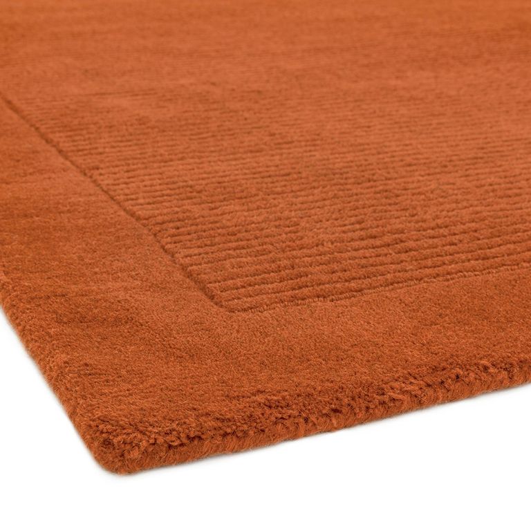 Contemporary Plain York Rug - Terracotta - Sizes Available