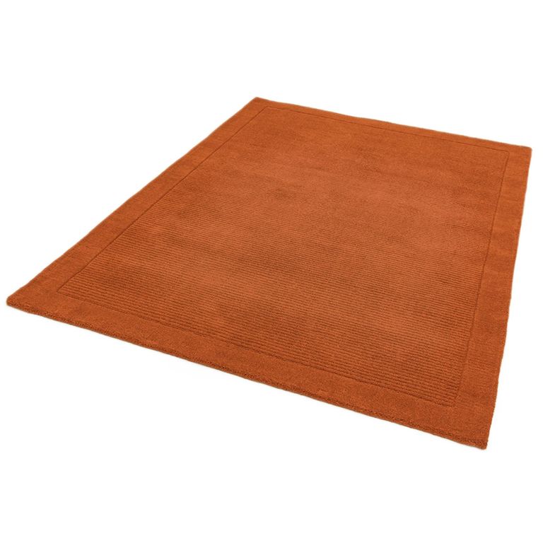 Contemporary Plain York Rug - Terracotta - Sizes Available