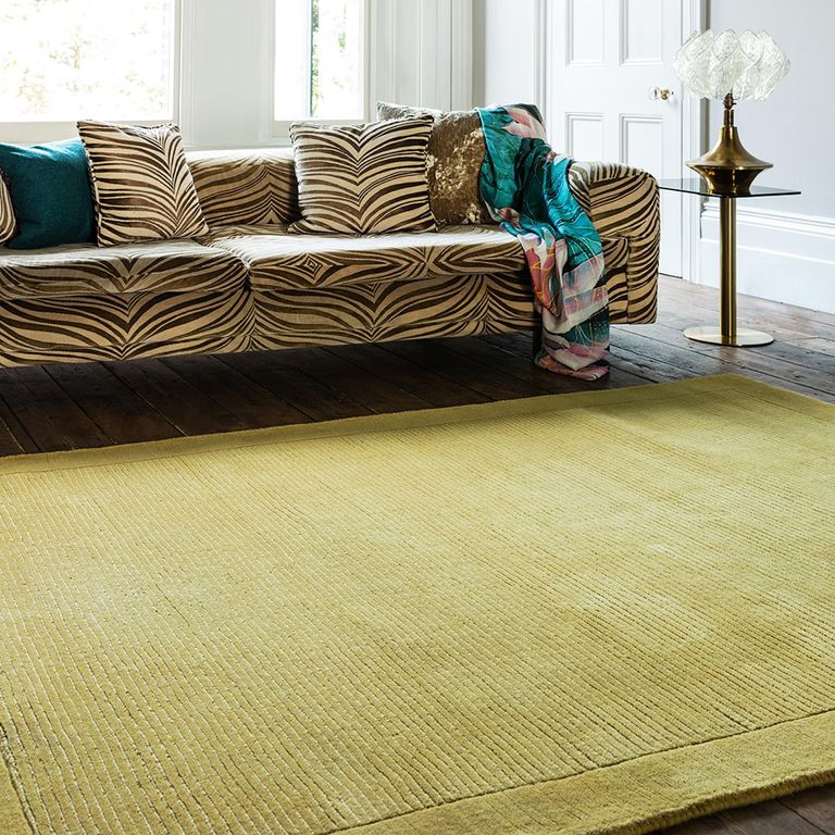 Contemporary Plain York Rug - Yellow - Sizes Available