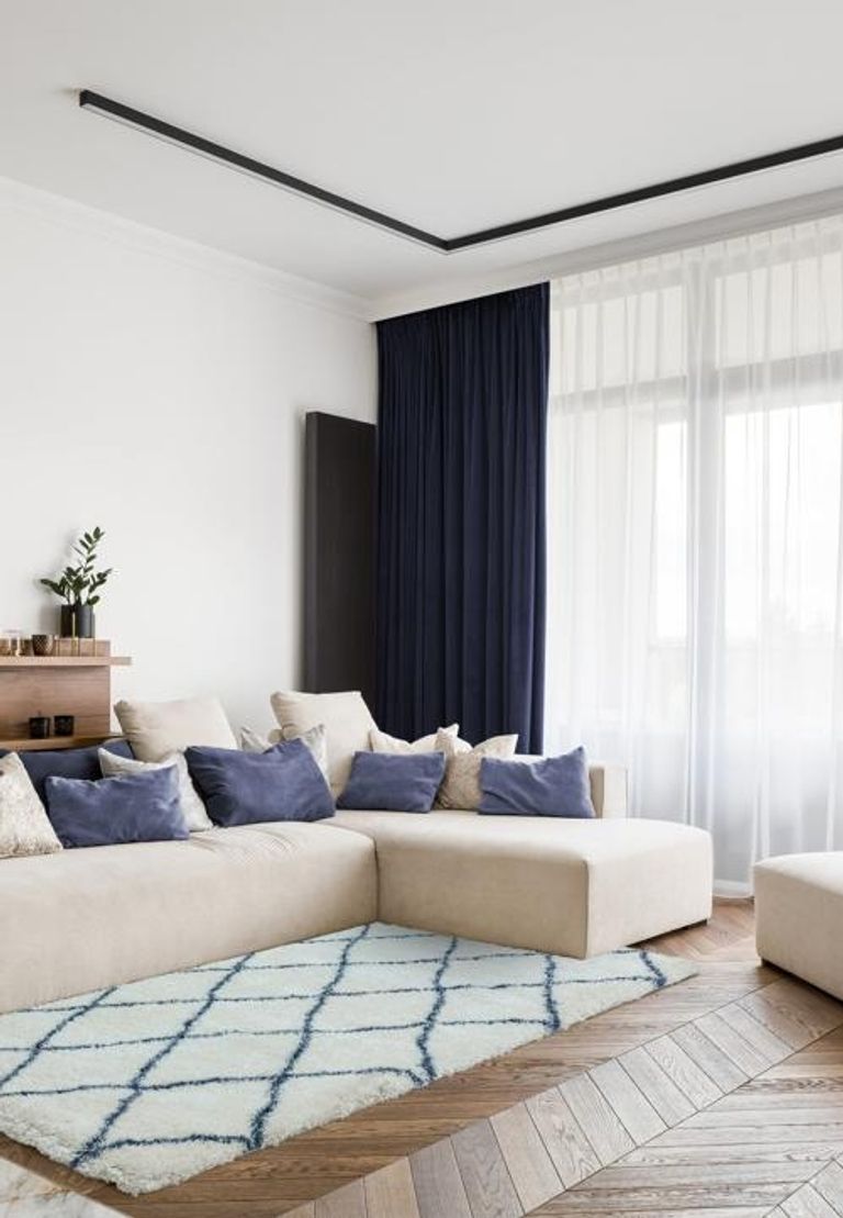 Cosy Textures Alto Rug - AL03 - Cream and Blue - Sizes Available