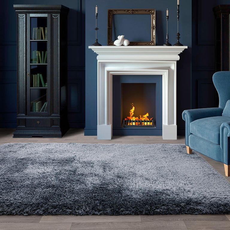 Cosy Textures Plush Rug - Airforce Blue - Sizes Available