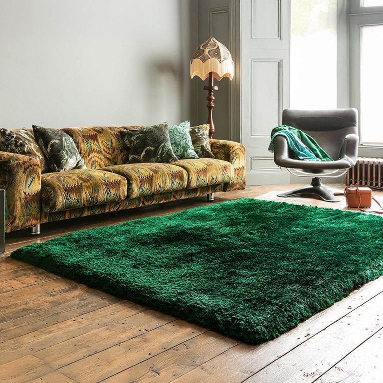 Cosy Textures Plush Rug - Emerald - Sizes Available