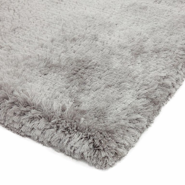 Cosy Textures Plush Rug - Silver - Sizes Available