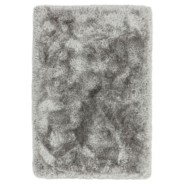 Cosy Textures Plush Rug - Silver - Sizes Available